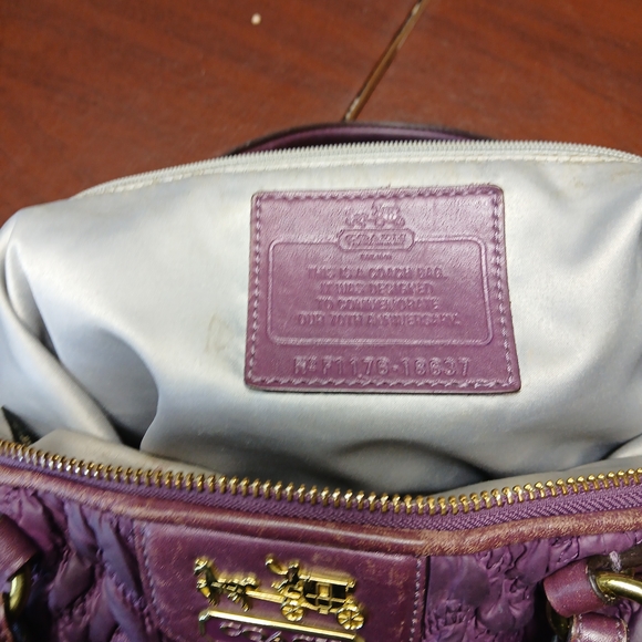 Coach Purple Quilted Women's Bag Est 1941 - Picture 6 of 13
